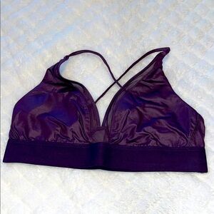 Victoria Sport Sexy Purple Bralette Criss Cross Back L NWOT